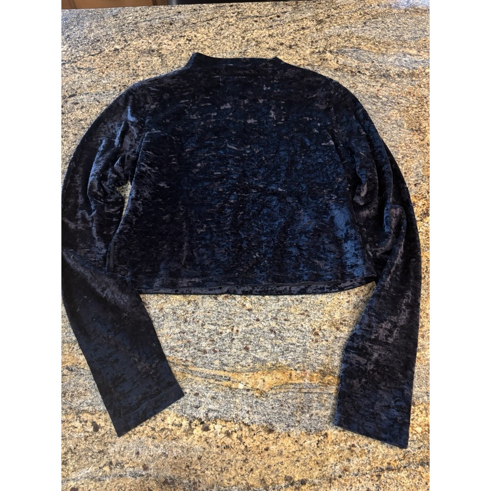Lululemon‎ All Aligned Mock Neck Long Sleeve *Crushed Velvet Black Size 12